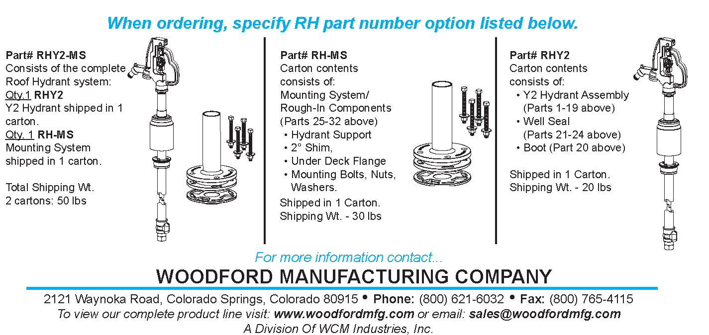 Woodford Model RHY2MS Freezeless Roof Hydrant
