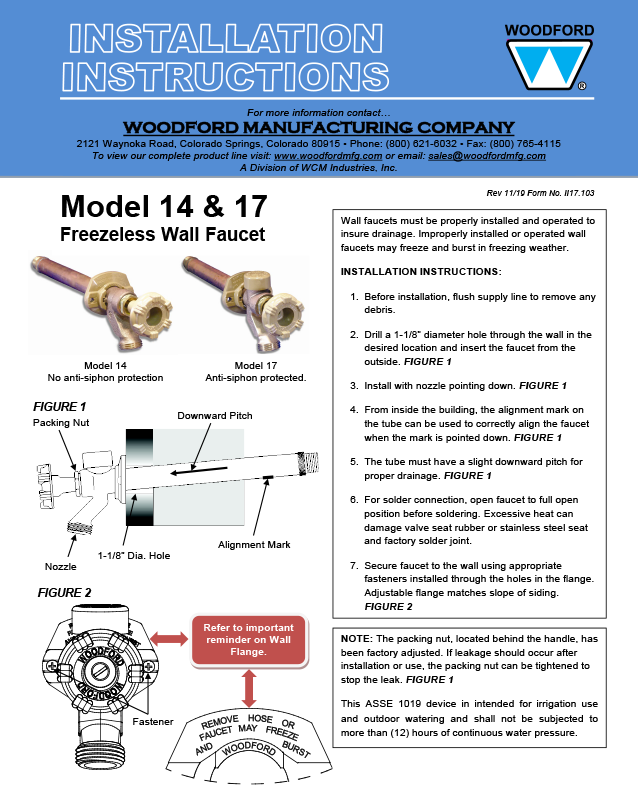 Woodford Model 17 Freezeless Faucet