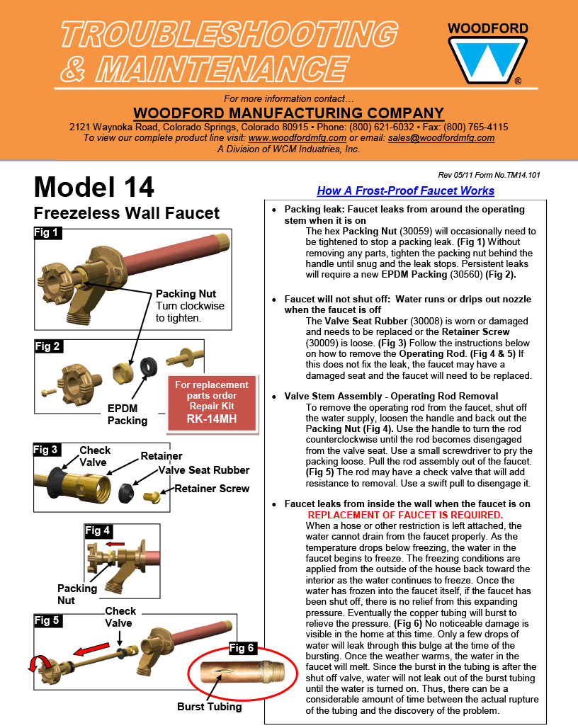 Woodford Model 14 Freezeless Faucet