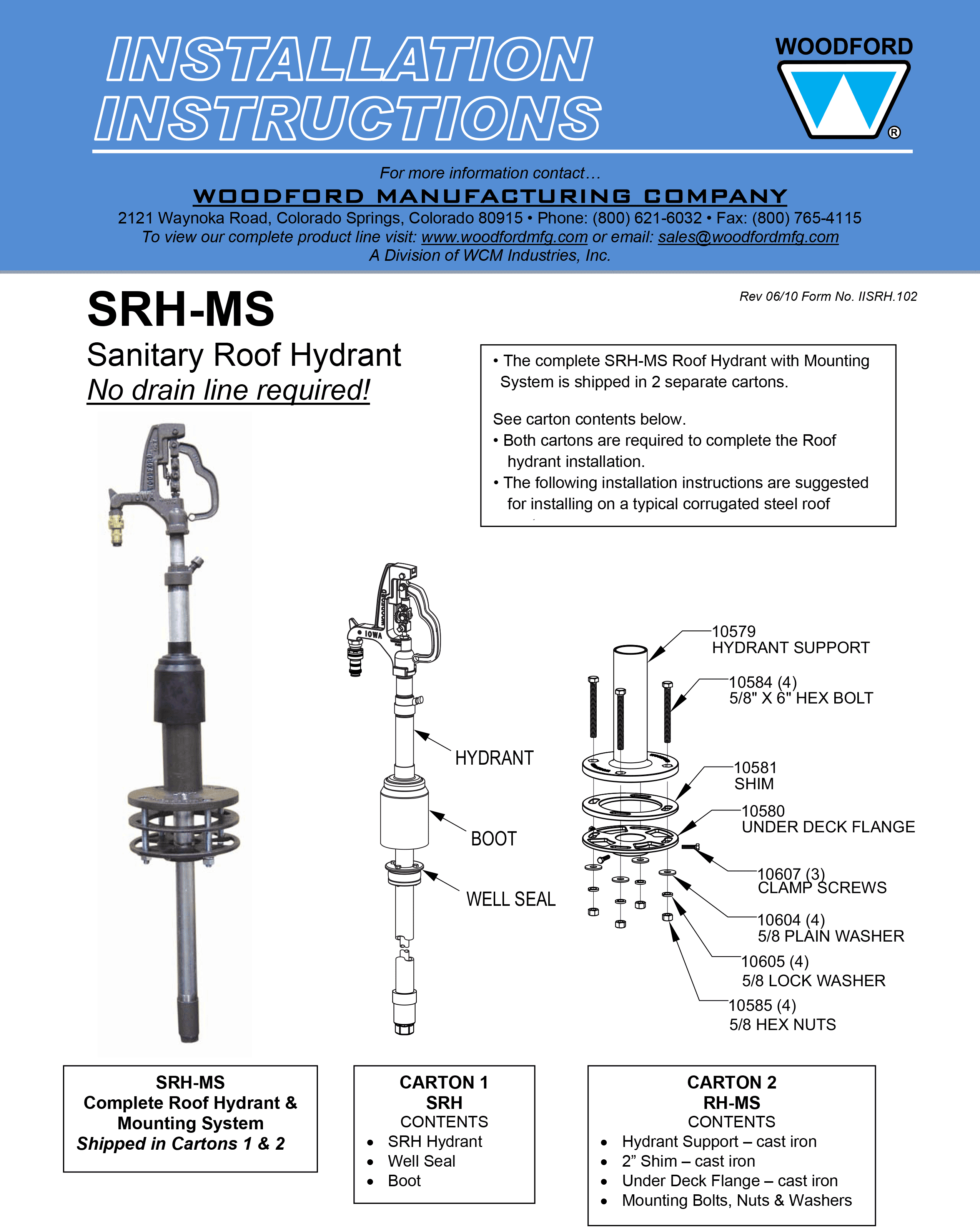 Woodford Model SRHMS Freezeless Sanitary Roof Hydrant