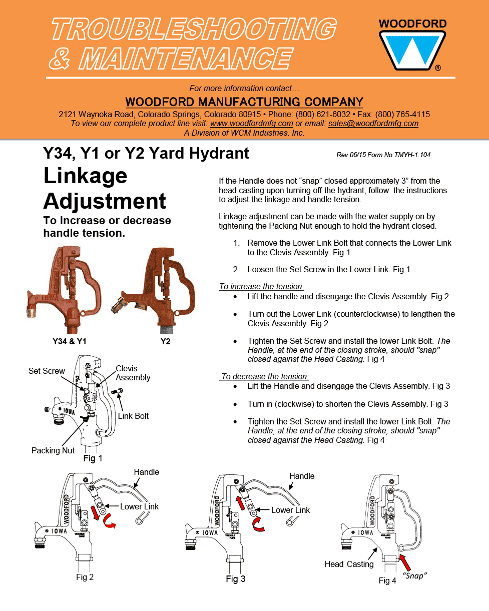 Woodford Model Y34 & Y1 Freezeless Yard Hydrant